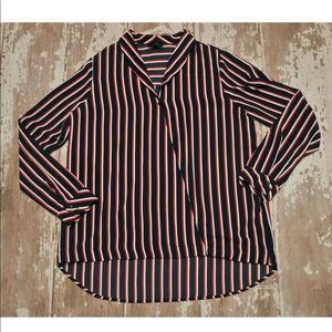 Alison Andrews Long Sleeve Top Faux Wrap Blouse XL